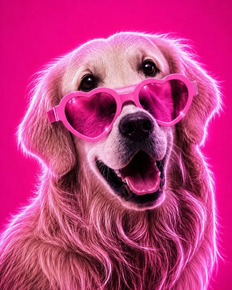 gepersonaliseerd roze neon hondenportret