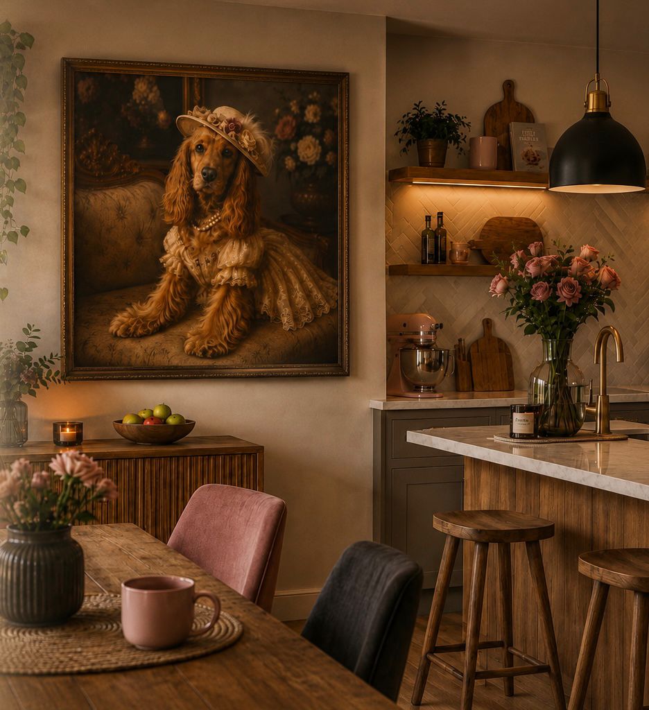 Vintage portret hond in warme landelijke stijl